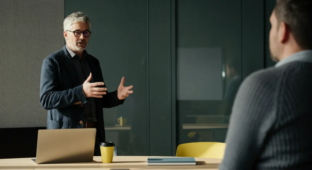 Consultor financeiro conversando com cliente