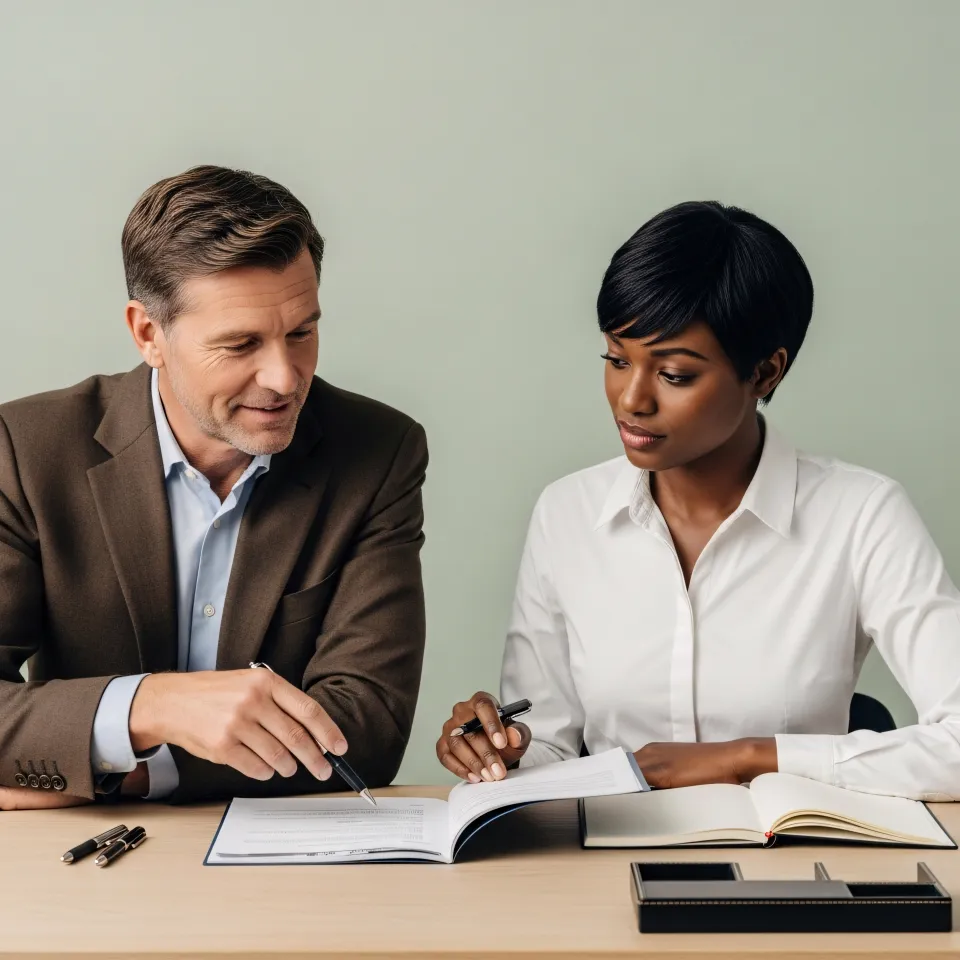 Profissionais em atendimento consultivo